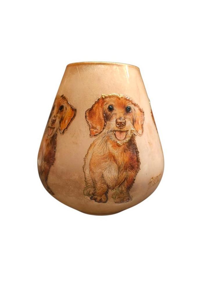 Vaas of groot windlicht Teckel, Huis en Inrichting, Woonaccessoires | Vazen, Nieuw, Ophalen