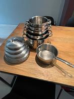 Kookpotten 5x stuks + 2 gratis kookpannen - geen inductie, Huis en Inrichting, Keuken | Potten en Pannen, Ophalen, Gebruikt, Inox