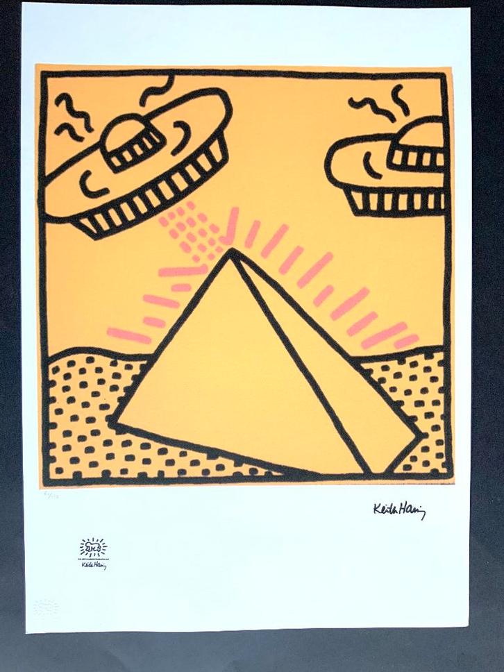 Litho van Keith Haring groot formaat, Antiquités & Art, Art | Lithographies & Sérigraphies, Enlèvement ou Envoi