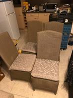 4 tuinstoelen, Huis en Inrichting, Stoelen, Ophalen, Kunststof, Bruin, Zo goed als nieuw