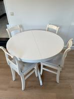 Degelijke ronde tafel 110-155cm in uitstekende staat, Huis en Inrichting, Ophalen, Zo goed als nieuw