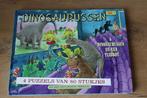 Boek dinosaurussen met 4 puzzels 80 stukken, Kinderen en Baby's, Meer dan 50 stukjes, Zo goed als nieuw, Ophalen