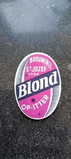 Oud bieretiket blond oude br. St jozef op itter, Verzamelen, Biermerken, Ophalen of Verzenden, Zo goed als nieuw