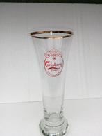 Ancien verre flute CARLSBERG BEER COPENHAGEN (rouge sur fond, Collections, Marques de bière, Comme neuf, Autres marques, Enlèvement ou Envoi