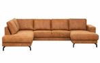 NN SALON NIEUW in cognac microvezel 304cm/198/148 +Levering, Huis en Inrichting, Ophalen of Verzenden, Vierpersoons of meer, 300 cm of meer
