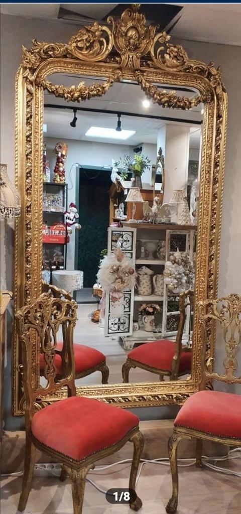 Franse spiegel met guirlandes, Antiek en Kunst, Antiek | Spiegels, Ophalen of Verzenden