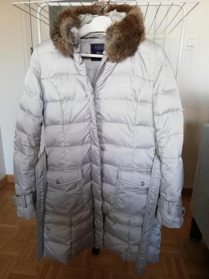 Manteau plumes gris clair River Woods taille M., Kleding | Dames, Jassen | Winter, Gedragen, Maat 38/40 (M), Grijs, Ophalen of Verzenden