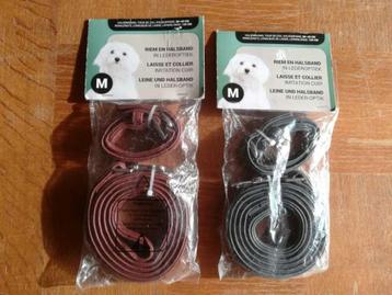 Bruine of grijze leiband en halsband Small Medium Large beschikbaar voor biedingen