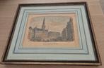 Oude gravure Grand Place de Bruxelles, Antiek en Kunst, Ophalen of Verzenden