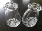 2 glazen kandelaars, Ophalen of Verzenden