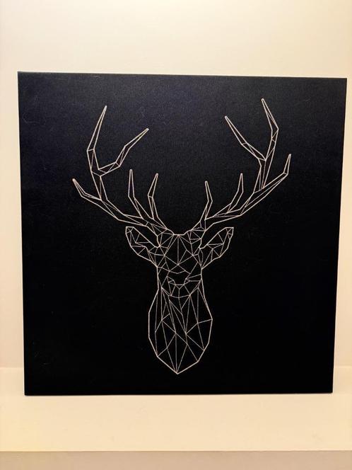 Canvas Hert 56,5 cm x 56,5 cm, Huis en Inrichting, Woonaccessoires | Schilderijen, Tekeningen en Foto's, Zo goed als nieuw, Overige typen