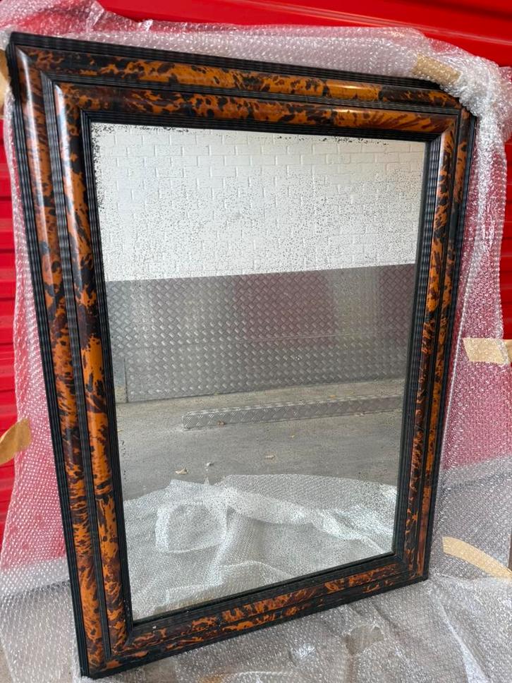 Miroir ancien XIXᵉ – Cadre style Louis XIV écaille, Antiek en Kunst, Antiek | Meubels | Stoelen en Sofa's, Ophalen