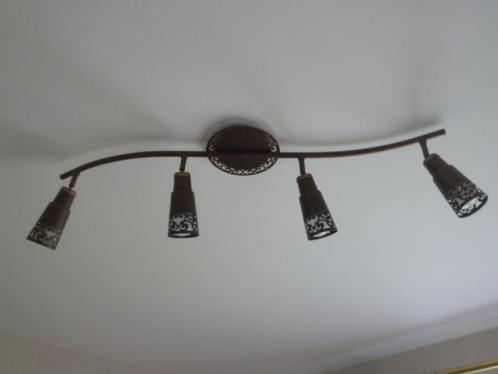 Klassieke Plafondlamp (4 lampen - led of spaarlamp), Huis en Inrichting, Lampen | Plafondlampen, Zo goed als nieuw, Metaal, Ophalen of Verzenden