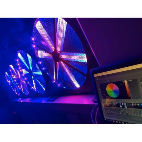 Briteq BT-Ledrotor Ventilator 3 stuks, Muziek en Instrumenten, Licht en Laser, Zo goed als nieuw, Licht, Geluidgestuurd, Kleur