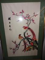 Prachtig shinees borduurwerk  in kader met glas, Huis en Inrichting, Ophalen