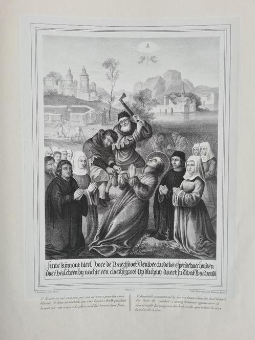 1847 - Mechelen / de moord op Sint-Rombout, Antiquités & Art, Art | Lithographies & Sérigraphies, Envoi
