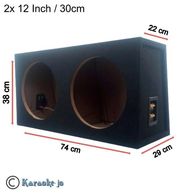 Dubbele MDF subwoofer 12 Inch 30cm 27,5 Liter, Auto diversen, Auto-accessoires, Nieuw, Ophalen of Verzenden