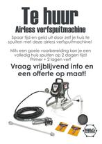 Airless verspuitmachine te huur, Doe-het-zelf en Bouw, Ophalen of Verzenden