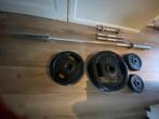 halters met schijven, halterset 76 kg, Sport en Fitness, Ophalen, Gebruikt, Halterset