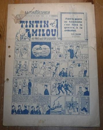 Tintin La Voix de l'Ouest 5 de 1946 Hergé Kuifje