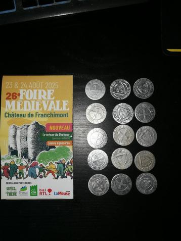 15 Esterlins de la Foire Médiévale Franchimont pour 35€, Enlèvement ou Envoi, Neuf, Article de fête
