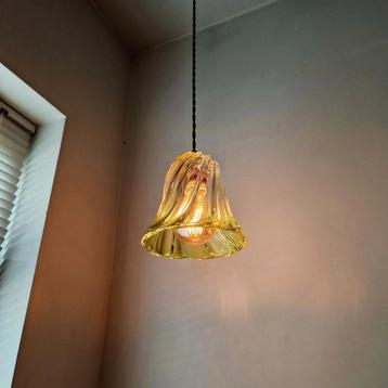 Lampe suspendue vintage en cristal Val Saint Lambert., Enlèvement ou Envoi