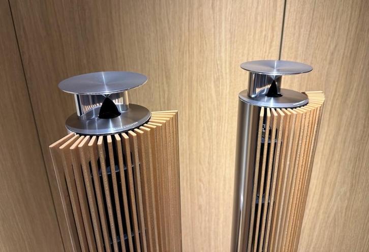 Bang & Olufsen Beolab 18 Alu met Esdoorn covers - B&O, Audio, Tv en Foto, Luidsprekerboxen, Zo goed als nieuw, Front, Rear of Stereo speakers