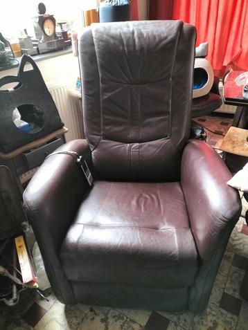 Hukla electrische relaxstoel fautuil, Enlèvement, Comme neuf, Cuir