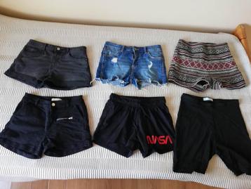 3 jeansshorts en 3 sportshorts, maat S, sterk afgeprijsd