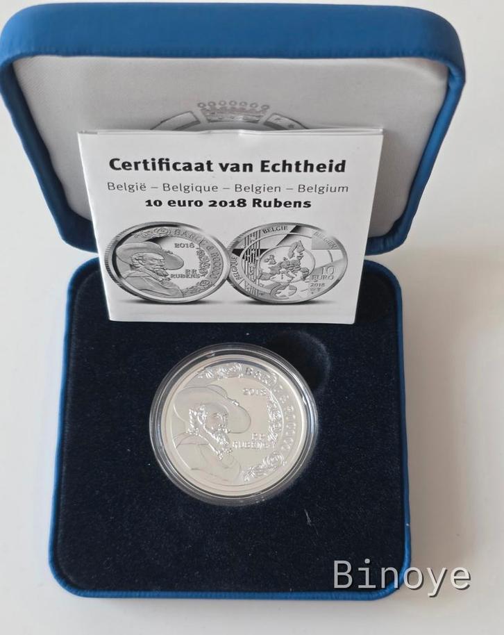 Belgique 10€ 2018 Rubens – Argent 925 – Proof – Box, Timbres & Monnaies, Monnaies | Europe | Monnaies euro, 10 euros, Belgique