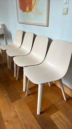 4 Ikea ODGER chairs white/beige, Huis en Inrichting, Stoelen, Ophalen, Zo goed als nieuw