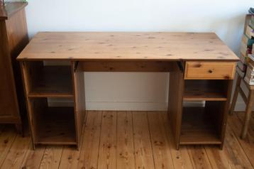 Bureau Ikea MATTEUS, bureau en bois plein, pin