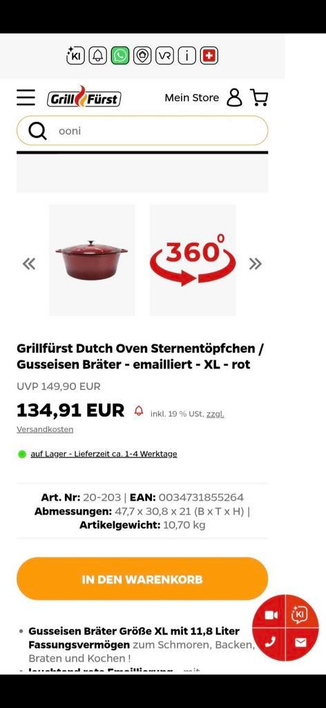 Grill Furst gietijzeren pot met deksel.!!, Huis en Inrichting, Keuken | Potten en Pannen, Nieuw, Ophalen