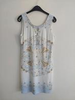 Wit-blauw kleed + diamanten K-Design, Kleding | Dames, Jurken, K-design, Wit, Maat 42/44 (L), Ophalen of Verzenden