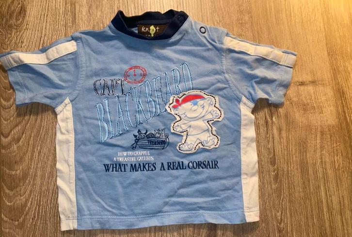 🔥 T-shirtje piraat - maat 68 - knot so bad, Kinderen en Baby's, Babykleding | Maat 68, Zo goed als nieuw, Ophalen of Verzenden