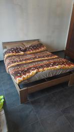 Bed met verstelbare lattenbodem, Ophalen, Bruin, Tweepersoons, Verstelbaar