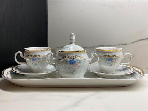 Jaren ‘70 Concordia Lesov Bernadotte 2 persoons theeservies, Antiek en Kunst, Antiek | Servies compleet, Ophalen of Verzenden