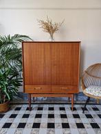Vintage midcentury Deense kast | high-board, Ophalen, Gebruikt, 100 tot 150 cm, Teakhout