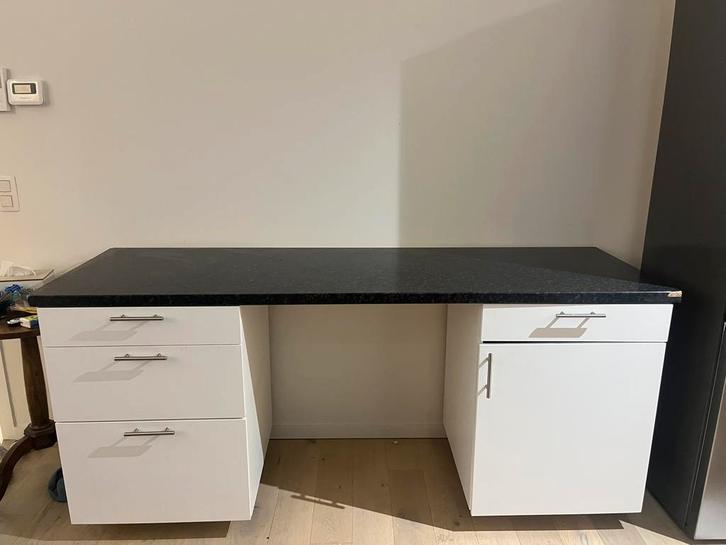 Keukenmeubilair met werkblad, Huis en Inrichting, Keuken | Keukenelementen, Gebruikt, Zwart, Ophalen