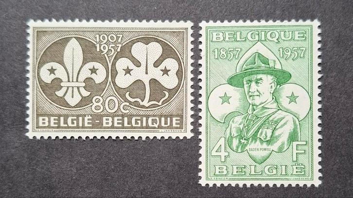 België: OBP 1022/23 ** Scoutisme 1957., Postzegels en Munten, Postzegels | Europa | België, Postfris, Frankeerzegel, Zonder stempel