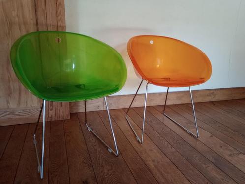Pedrali Gliss 921 sledestoelen, herkomst Italië, Huis en Inrichting, Stoelen, Gebruikt, Vijf, Zes of meer stoelen, Kunststof, Metaal