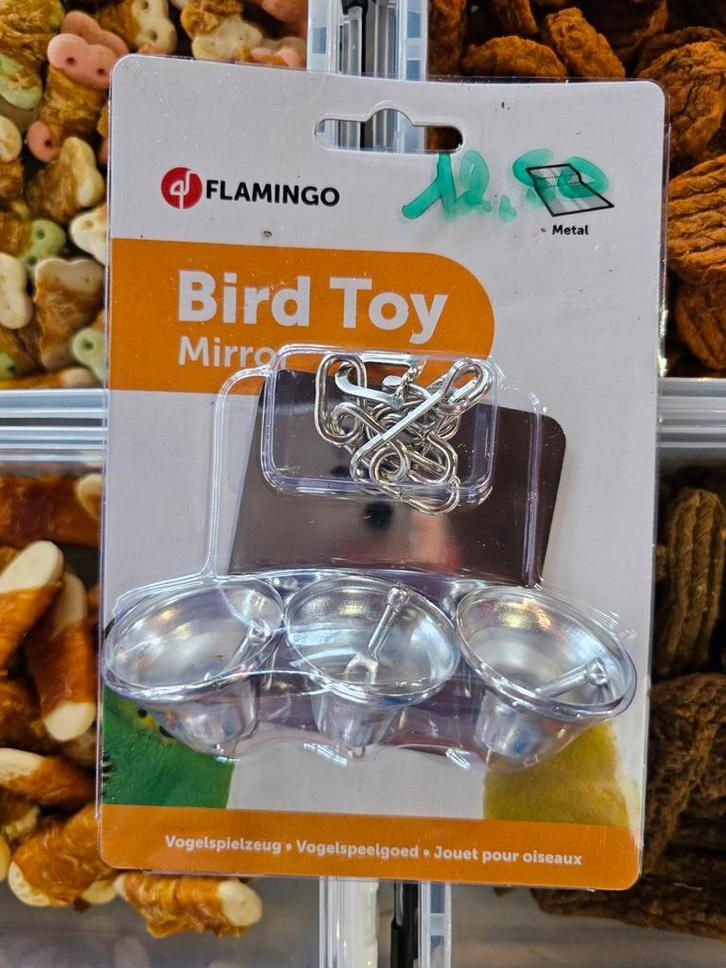 Flamingo Papegaai Speelgoed Met 3 Bellen - 10,5x3,5x27cm, Dieren en Toebehoren, Vogels | Toebehoren, Nieuw, Speelgoed, Ophalen