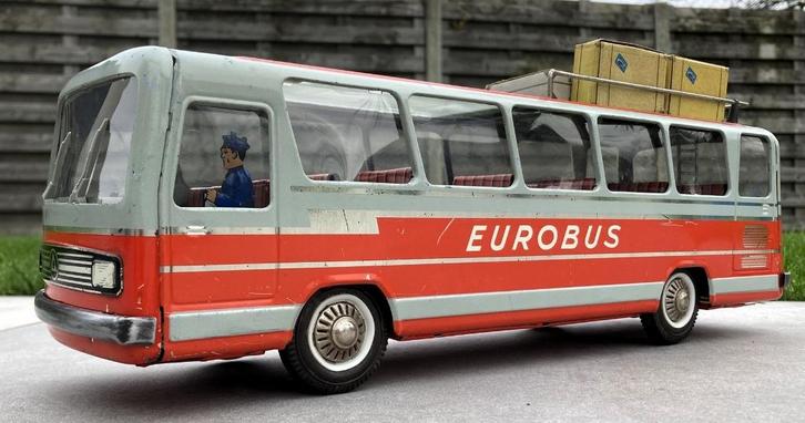 Blikken Eurobus - Made in France - Joustra, Antiek en Kunst, Antiek | Speelgoed, Ophalen of Verzenden