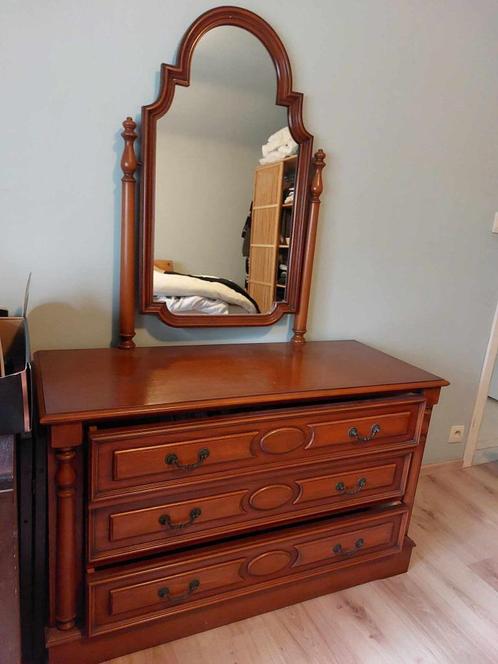 Antieke commode met spiegel, Huis en Inrichting, Kasten | Ladekasten, Zo goed als nieuw, 150 tot 200 cm, 50 tot 100 cm, 50 tot 75 cm