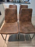 4 lederen eetkamerstoelen, Huis en Inrichting, Stoelen, Ophalen