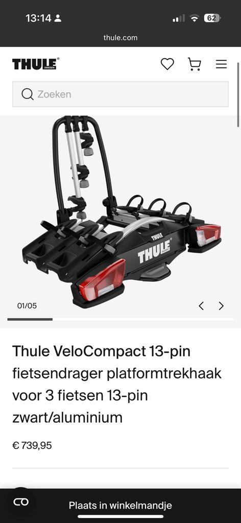Thule VeloCompact 13-pin fietsendrager, Auto diversen, Fietsendragers, Gebruikt, Ophalen