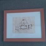 Ets: "Cosy Corner" ingelijst: 45 x 35,50 cm., Antiek en Kunst, Ophalen of Verzenden