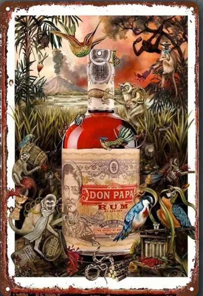 Metalen reclamebord Don papa rum 5 - retro vintage mancave, Verzamelen, Merken en Reclamevoorwerpen, Zo goed als nieuw, Reclamebord