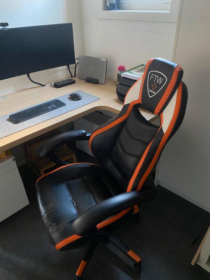 Gaming bureaustoel, Huis en Inrichting, Bureaustoelen, Gebruikt, Bureaustoel, Oranje, Gaming bureaustoel, Ophalen of Verzenden
