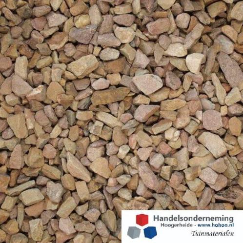 Grauwacke split zachte kleuren beige bruin grijs oprit tuin, Jardin & Terrasse, Gravier, Rochers & Caillasse, Neuf, Split, Beige